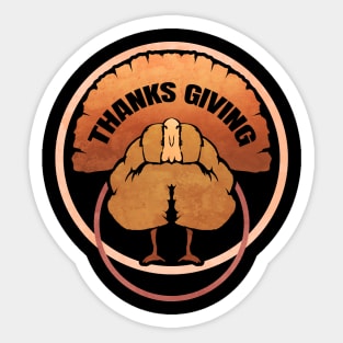 Brown Turkey Logo For Thanksgiving Sticker